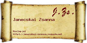 Janecskai Zsanna névjegykártya
